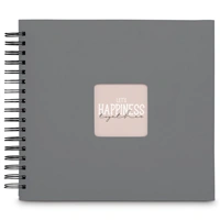 Hama album klasický špirálový FINE ART 28x24 cm, 50 strán, kamenná šedá, čierne listy