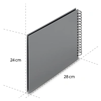 Hama album klasický špirálový FINE ART 28x24 cm, 50 strán, kamenná šedá, čierne listy