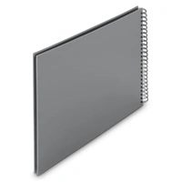 Hama album klasický špirálový FINE ART 36x32 cm, 50 strán, kamenná šedá, čierne listy