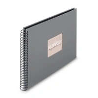 Hama album klasický špirálový FINE ART 36x32 cm, 50 strán, kamenná šedá, čierne listy