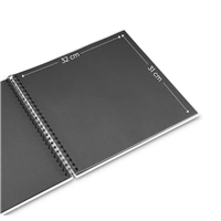 Hama album klasický špirálový FINE ART 36x32 cm, 50 strán, kamenná šedá, čierne listy