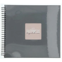 Hama album klasický špirálový FINE ART 36x32 cm, 50 strán, kamenná šedá, čierne listy