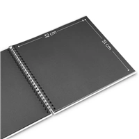 Hama album klasický špirálový FINE ART 36x32 cm, 50 strán, biela, čierne listy