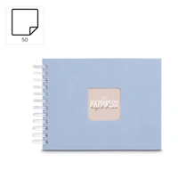 Hama album klasický špirálový FINE ART 24x17 cm, 50 strán, lagoon, biele listy