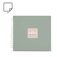 Hama album klasický špirálový FINE ART 28x24 cm, 50 strán, sage, biele listye