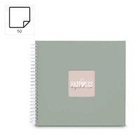 Hama album klasický špirálový FINE ART 36x32 cm, 50 strán, sage, biele listy