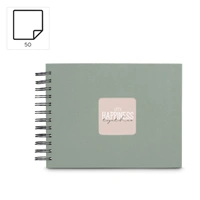 Hama album klasický špirálový FINE ART 24x17 cm, 50 strán, sage, čierne listy
