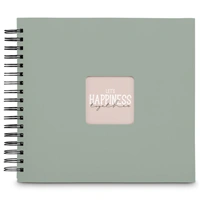 Hama album klasický špirálový FINE ART 28x24 cm, 50 strán, sage, čierne listy