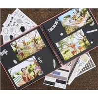 Hama album klasický špirálový FINE ART 28x24 cm, 50 strán, sage, čierne listy