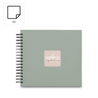 Hama album klasický špirálový FINE ART 28x24 cm, 50 strán, sage, čierne listy