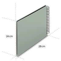 Hama album klasický špirálový FINE ART 28x24 cm, 50 strán, sage, čierne listy