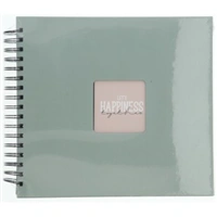 Hama album klasický špirálový FINE ART 28x24 cm, 50 strán, sage, čierne listy