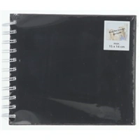 Hama album klasický špirálový FINE ART 18,5x15 cm, 30 strán, nová čierna, biele listy