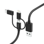 Hama USB kábel 3v1: micro USB, USB-C, Lightning, 1,5 m
