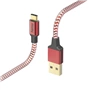Hama kábel Reflective USB-C 2.0 typ A-C 1,5 m, červená