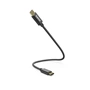 Hama kábel USB-C 2.0 typ C-C 0,2 m, opletený, čierny