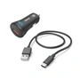 Hama set: rýchla USB nabíjačka do vozidla QC 3.0 19,5 W + kábel USB A-C 1,5 m
