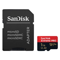 SanDisk Extreme PRO microSDXC 1 TB + SD Adapter 200 MB/s & 140 MB/s A2 C10 V30 UHS-I U3